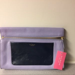Isaac Mizrahi lilac and dark blue satchel